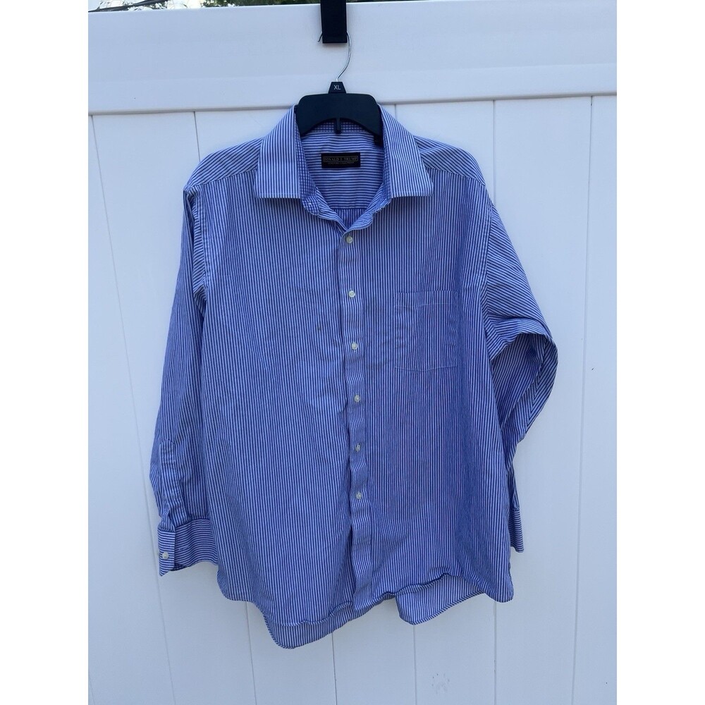 Donald J. Trump Men’s Button Down Regular Fit Long Sleeve Sz 17 1/2 34/35 Blue